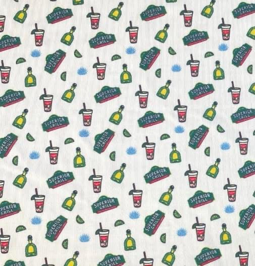 Superior Grill polo with margarita cups (and more) pattern
